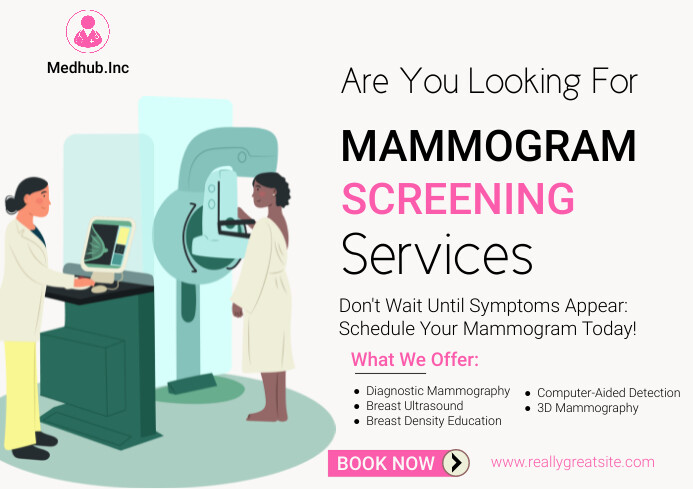 White Modern & Minimal Mammogram Service A2 Template | PosterMyWall