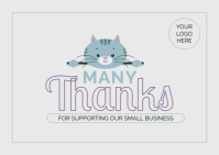 White Modern & Minimal Many Thanks Postcard Carte postale template