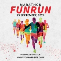 White Modern & Minimal Marathon Instagram Pos template