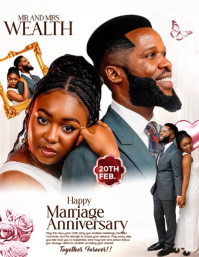 White Modern & Minimal Marriage Anniversary Template Flyer (us Letter)