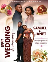 White Modern & Minimal Marriage/wedding Anniversary Flyer  Flyer (us Letter) Pamflet (Letter AS) template