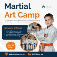 White Modern & Minimal Martial Art Camp Instagram Post template