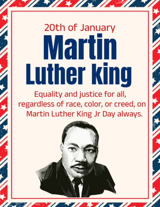 White Modern & Minimal Martin Luther King Jr Day Template Flyer (us ...