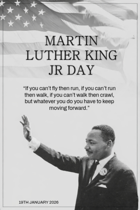 White Modern & Minimal Martin Luther King Jr Day Template Design Poster ...