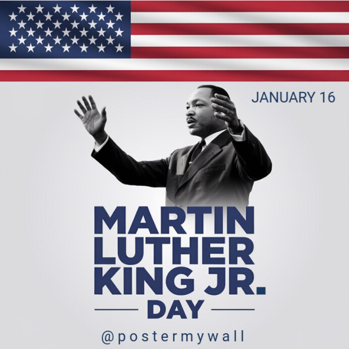 White Modern & Minimal Martin Luther King Jr. Day Flyer Template ...