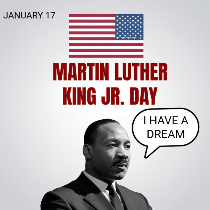 White Modern & Minimal Martin Luther King Jr. Day Flyer Template ...