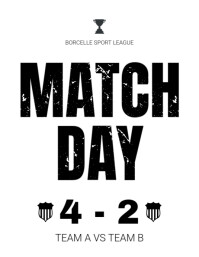 White Modern & Minimal Match Day Flyer (us Letter) Pamflet (Letter AS) template