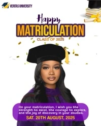 White Modern & Minimal Matriculation Template Invitation Instagram Portrait