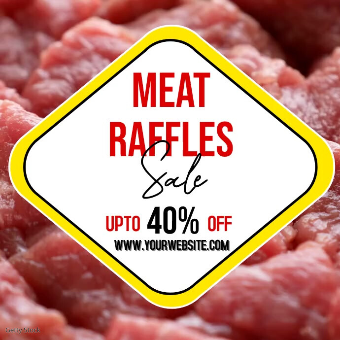 Copy of White Modern & Minimal Meat Raffle Sale Insta | PosterMyWall