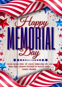 White Modern & Minimal Memorial Day A6 template
