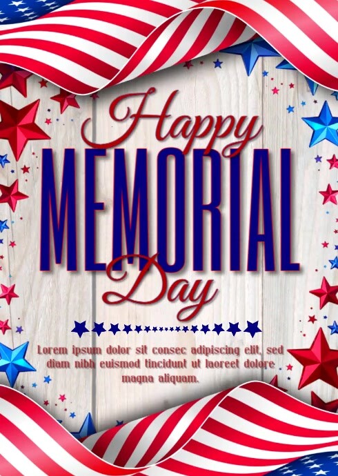 Copy of White Modern & Minimal Memorial Day A6 | PosterMyWall