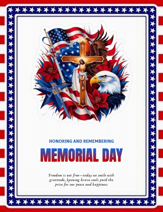 Copy of White Modern & Minimal Memorial Day Card Flyer (us Letter ...
