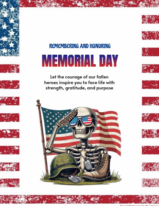 Copy of White Modern & Minimal Memorial Day Card Flyer (us Letter ...