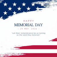 White Modern & Minimal Memorial Day Celebration Instagram Post Video Wpis na Instagrama template