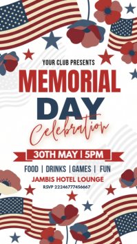 White Modern & Minimal Memorial Day Celebration Instagram Story template