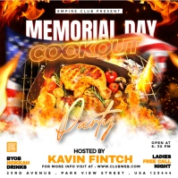 White Modern & Minimal Memorial Day Cookout Party Instagram Post template