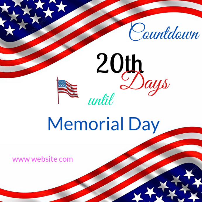 White modern & minimal memorial day countdown instagram post Template ...