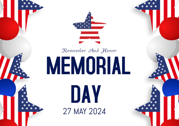 White Modern & Minimal Memorial Day Design Fl Template | PosterMyWall