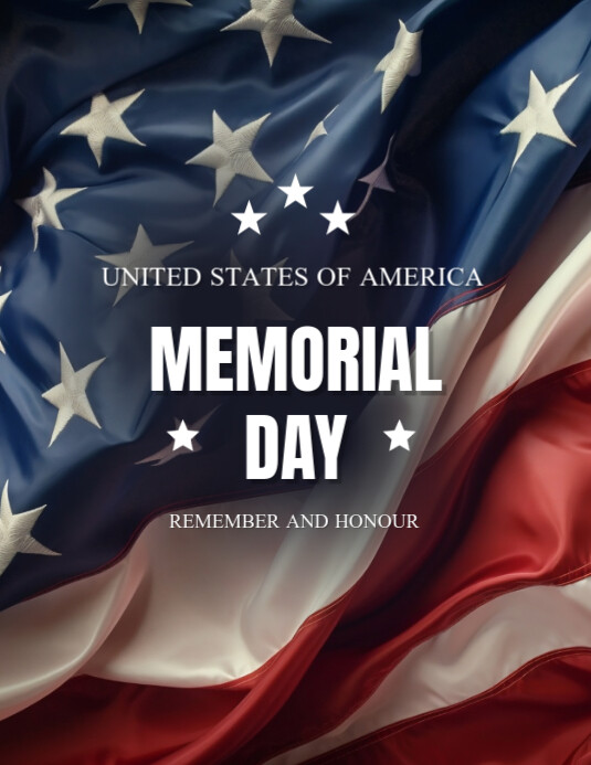 Copy of White Modern & Minimal Memorial Day Flyer 2025 | PosterMyWall