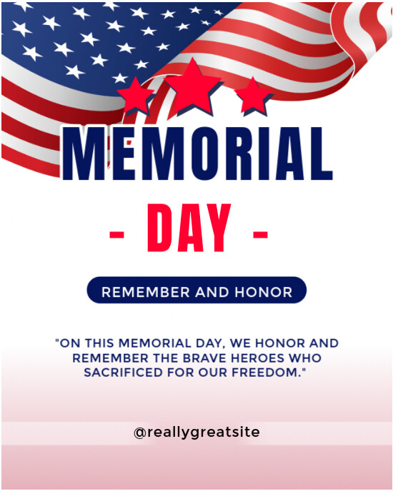 Copy of White Modern & Minimal Memorial Day Instagram Portrait ...