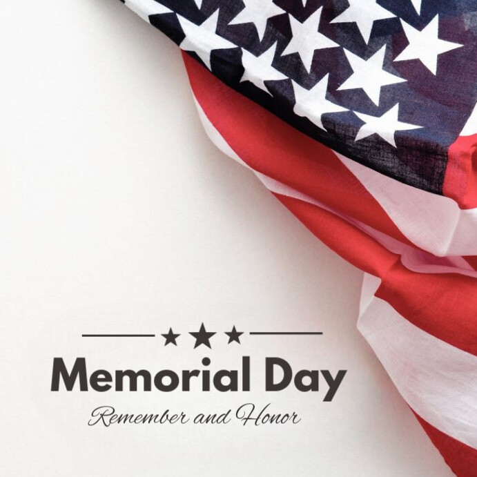 White Modern & Minimal Memorial Day Instagram Post Template | PosterMyWall