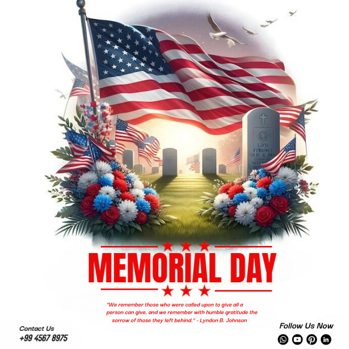 Copy of White Modern & Minimal Memorial Day Instagram Post | PosterMyWall