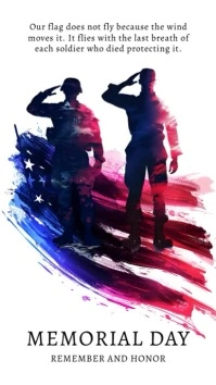 White Modern & Minimal Memorial Day Message template