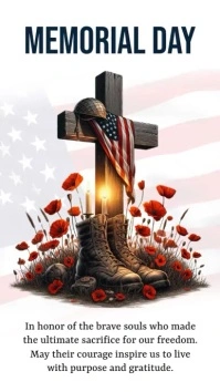 White Modern & Minimal Memorial Day Message I Instagram Story template