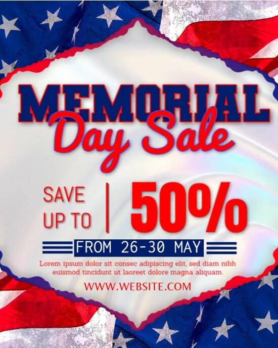Copy of White Modern & Minimal Memorial Day sale Instagram Portrait ...