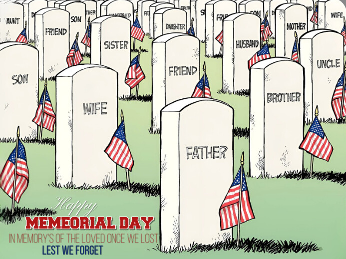White Modern & Minimal Memorial Day Yard Sign ป้ายสนาม template