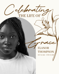 White Memorial Service Instagram Portrait Template - Page 1