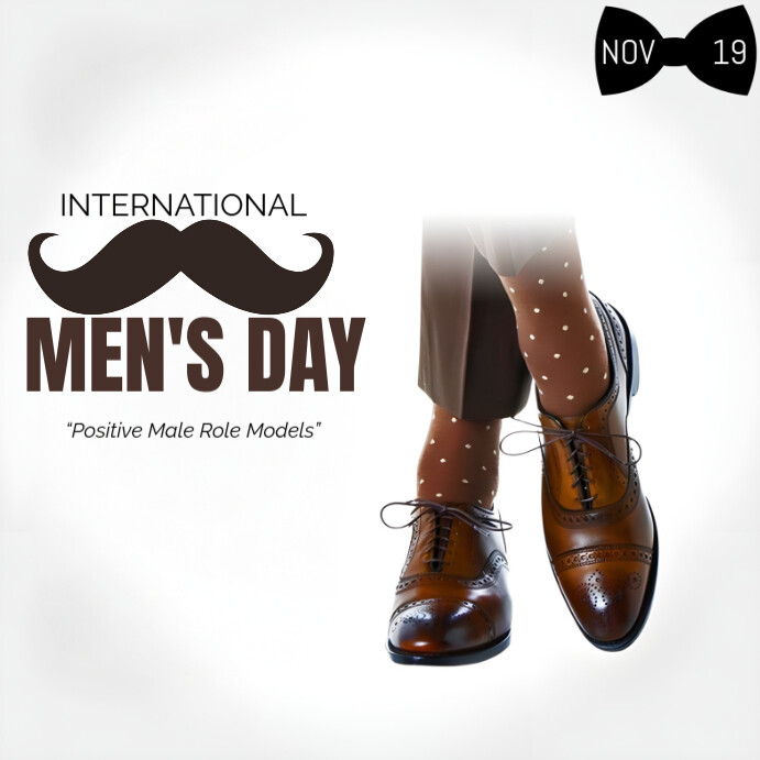 White Modern & Minimal Men's Day Instagram Post Template | PosterMyWall