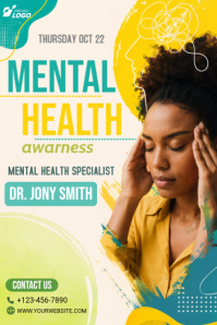 Blanco Mental Health Awareness Pinterest-grafik Template