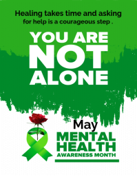 White Modern & Minimal Mental Health Awareness Flyer template