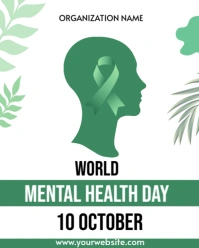 White Modern & Minimal Mental Health Day  Instagram Portrait template