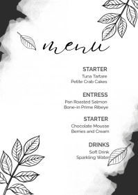 White Modern & Minimal Menu A2 template