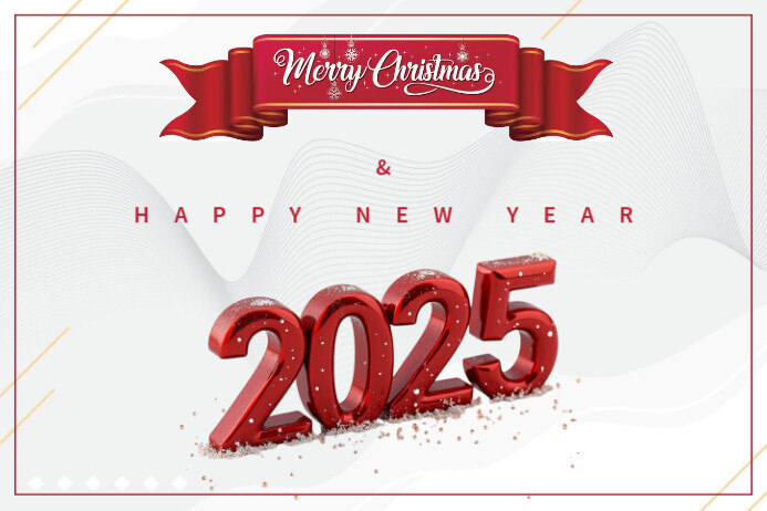 Copy of White Modern & Minimal Merry Christmas & Happy New Year Elegant ...