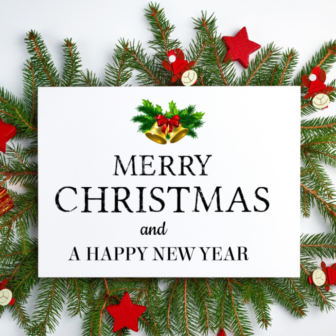 White Modern & Minimal Merry Christmas And A Happy New Year Instagram ...