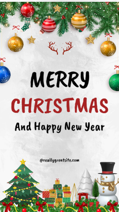 Copy of White Modern & Minimal Merry Christmas And Happy New Year ...
