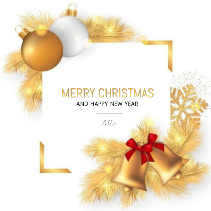 Plantilla de White Modern & Minimal Merry Christmas And Happy New Year ...