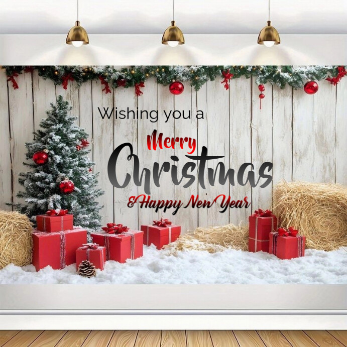 White Modern & Minimal Merry Christmas And Happy New Year Instagram ...