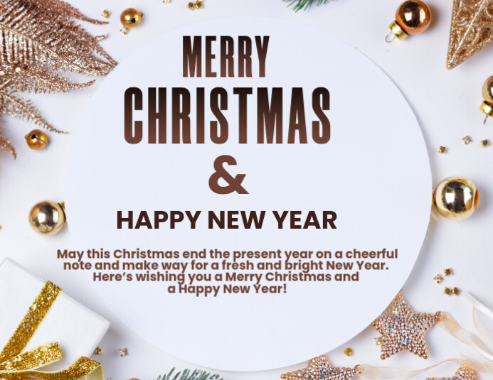 Copy of White Modern & Minimal Merry Christmas And New Year Greetings ...