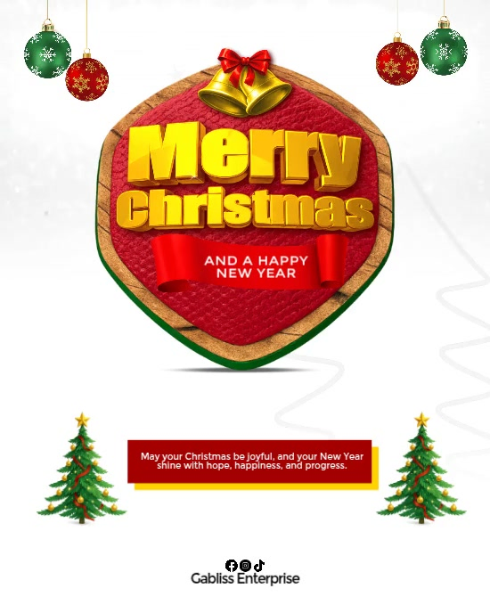 Copy of White Modern & Minimal Merry Christmas And New Year Greetings ...