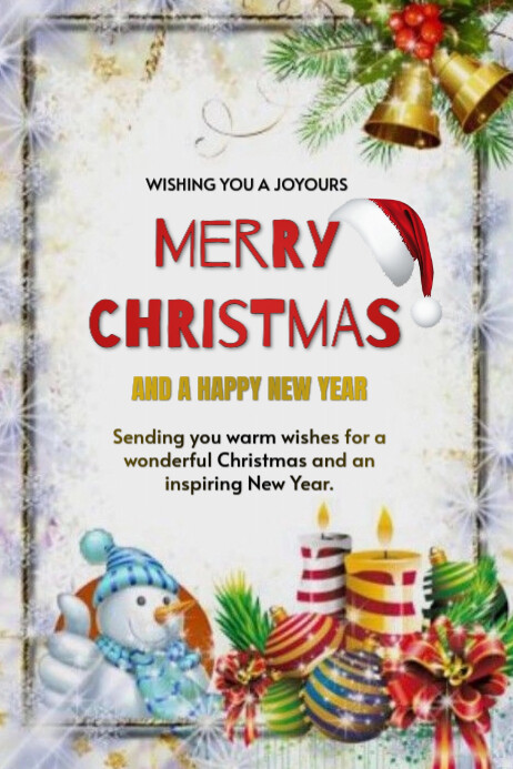 Copy of White Modern & Minimal Merry Christmas Poster | PosterMyWall
