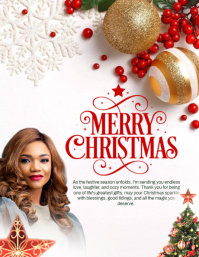 White Modern & Minimal Merry Christmas Wishes Design Flyer Flyer (us Letter) template