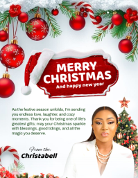 White Modern & Minimal Merry Christmas Wishes Design Flyer (us Letter) template