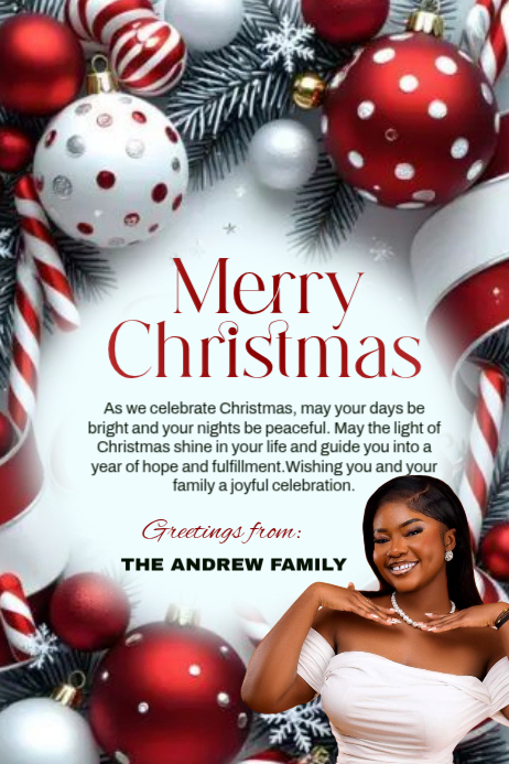 White Modern & Minimal Merry Christmas Wishes Design Flyer Poster ...