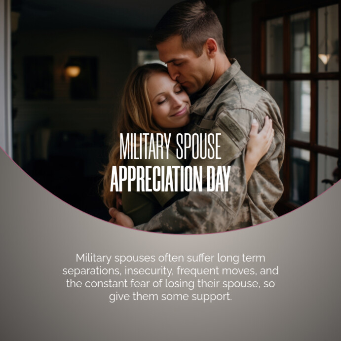 White Modern & Minimal Military Spouce Appreciation Day Instagram Post template