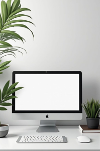 Biały Workspace Setup Poster Template