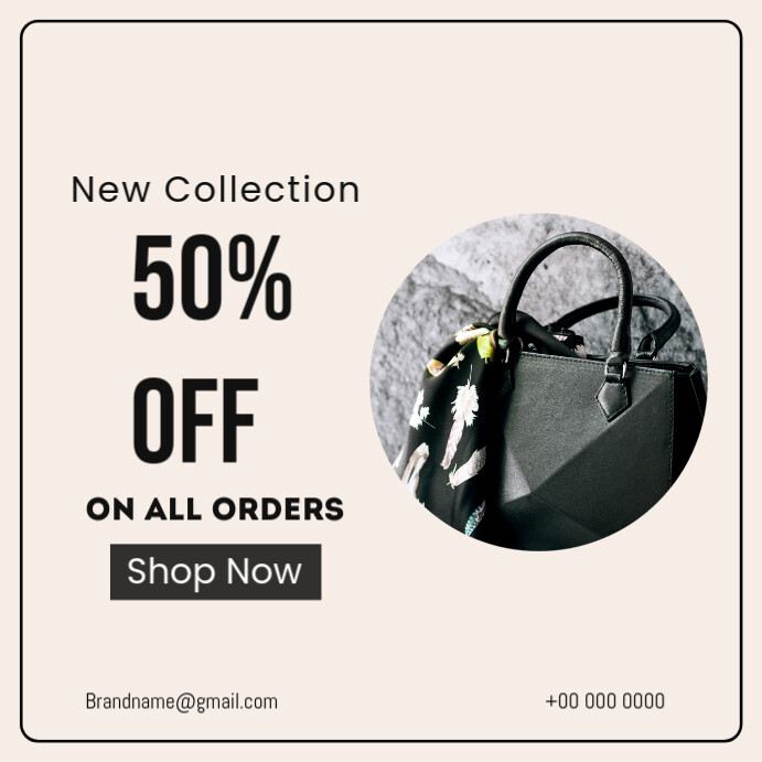 White Modern & Minimal Minimal Handbag Instagram Sale Banner Template – Fashion Discount Post Instag